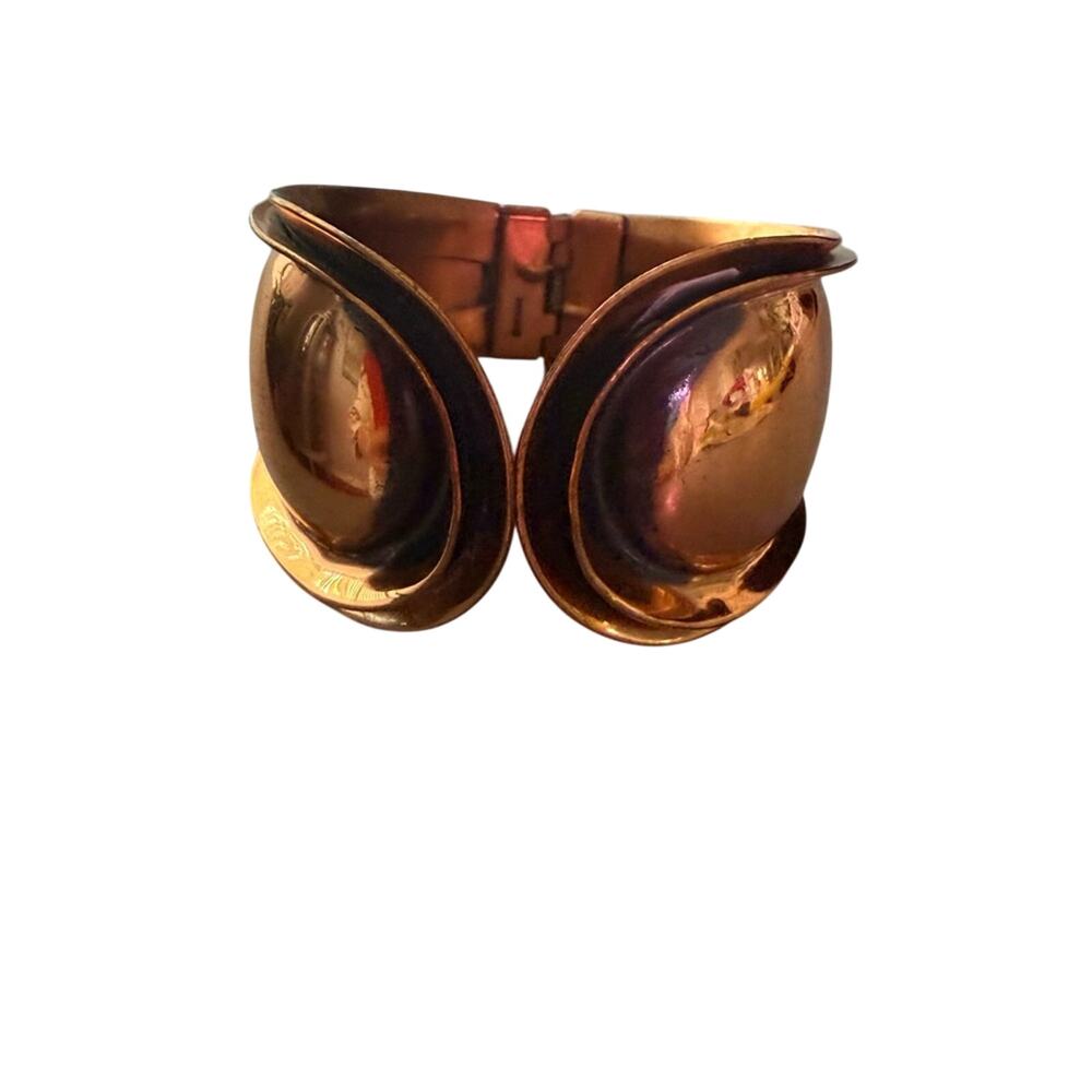 Renoir Copper Hinged Cuff Bracelet - Picture 3 of 15